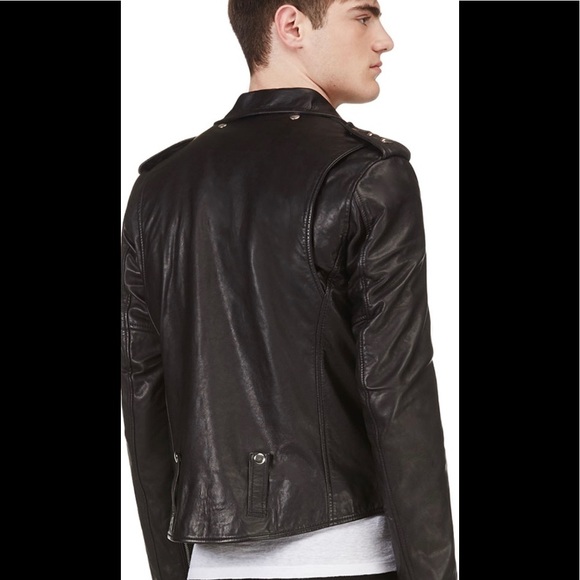 BLK DNM Leather biker Jacket No.65. Size Medium. BNWT - Picture 2 of 15